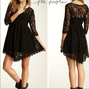 FREE PEOPLE LACED BLACK DRESS